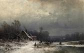 SCHLIECKER August Eduard Winterly River Landscape SCHLIECKER August Eduard Winterly River Landscape