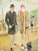 SCHLOPSNIES Franziska Elegantes Paar Mit Hund An Der Leine SCHLOPSNIES Franziska Elegantes Paar Mit Hund An Der Leine