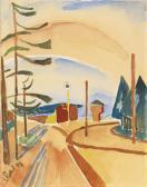 SCHMIDT-ROTTLUFF Karl Strasse Mit Schuppen Und Baumen (street With Sheds And Trees) SCHMIDT-ROTTLUFF Karl Strasse Mit Schuppen Und Baumen (street With Sheds And Trees)