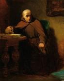 SCHMIDT Willem H. A Monk In His Cell Holding A Skull SCHMIDT Willem H. A Monk In His Cell Holding A Skull