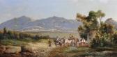 SCHOTH Capt. Anton, A Turkish Landscape, With Figures And Horses SCHOTH Capt. Anton, A Turkish Landscape, With Figures And Horses