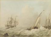 SCHOUMAN Izaak Shipping In Heavy Sea, A Breakwater To The Right SCHOUMAN Izaak Shipping In Heavy Sea, A Breakwater To The Right
