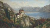 SCHOYERER Joseph Italienische Pfarrkirche Oberitalienischen See SCHOYERER Joseph Italienische Pfarrkirche Oberitalienischen See