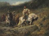 SCHREYER Adolf Arab Horsemen In A Mountainous Landscape SCHREYER Adolf Arab Horsemen In A Mountainous Landscape