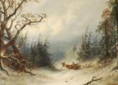 SCHREYER Adolf Figures With Horse And Sleigh In A Snowy Landscape SCHREYER Adolf Figures With Horse And Sleigh In A Snowy Landscape