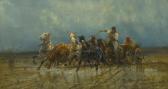 SCHREYER Adolf Horse-drawn Cart In Wallachia SCHREYER Adolf Horse-drawn Cart In Wallachia