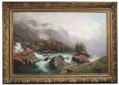 SCHULTZE Robert Schultze, Robert. Landscape At The Rauma Falls In Norway SCHULTZE Robert Schultze, Robert. Landscape At The Rauma Falls In Norway