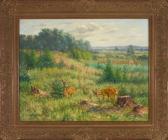 SCHUTZ Heinrich Rehbock Und Ricke Am Waldrand Vor Weiter Landschaft SCHUTZ Heinrich Rehbock Und Ricke Am Waldrand Vor Weiter Landschaft