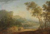 SCHUZ Christian Georg I A River Landscape With Travellers SCHUZ Christian Georg I A River Landscape With Travellers