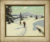 SCHWARTZ Davis S. Two Figures Cross-country Skiing SCHWARTZ Davis S. Two Figures Cross-country Skiing