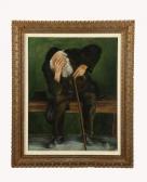 SCHWARTZ SAUL Portrait Of An Old Man With Cane SCHWARTZ SAUL Portrait Of An Old Man With Cane