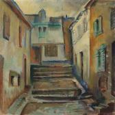 SCHWARTZ Walther A Back Street With A Staircase SCHWARTZ Walther A Back Street With A Staircase