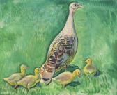 SCHWARTZ Walther A Turkey With Her Hens SCHWARTZ Walther A Turkey With Her Hens