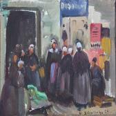 SCHWARTZ Walther Street With A Group Of Women In Dark Clothes SCHWARTZ Walther Street With A Group Of Women In Dark Clothes