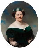 SCHWARTZE Therese Portrait Of A Lady In A Green Gown With Cameo Brooch SCHWARTZE Therese Portrait Of A Lady In A Green Gown With Cameo Brooch