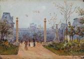 SCOPPETTA Pietro Parigi, Davanti Al Louvre In Primavera SCOPPETTA Pietro Parigi, Davanti Al Louvre In Primavera