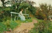 SCOTT Laurence A Woman Seated On A Garden Bench SCOTT Laurence A Woman Seated On A Garden Bench