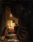 SEBEN van Henri Treppeninterieur Mit Einer Jungen Frau SEBEN van Henri Treppeninterieur Mit Einer Jungen Frau