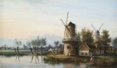 SEEFISCH Hermann Ludwig Holländische Landschaft Mit Windmühlen Und Kopfweiden, Im Hintergrund Stadtsilhouette SEEFISCH Hermann Ludwig Holländische Landschaft Mit Windmühlen Und Kopfweiden, Im Hintergrund Stadtsilhouette