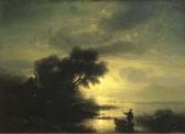 SEIDEL August A Fisherman In A Moonlit Landscape SEIDEL August A Fisherman In A Moonlit Landscape