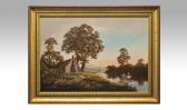 SELBY Vincent Landscape With A Man Fishing From A Punt On The River SELBY Vincent Landscape With A Man Fishing From A Punt On The River