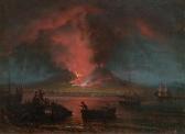 SERRITELLI Giovanni Bay Of Naples At Night With Vesuvius Erupting. SERRITELLI Giovanni Bay Of Naples At Night With Vesuvius Erupting.