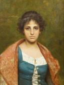 SERVATT L. A Portrait Of A Young Woman In A Bluedress SERVATT L. A Portrait Of A Young Woman In A Bluedress