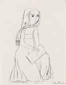 SHAHN Ben Seated Woman With A Shawl And Book SHAHN Ben Seated Woman With A Shawl And Book