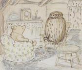 SHEPARD Ernest Howard Pooh Visiting In Owl's Parlour SHEPARD Ernest Howard Pooh Visiting In Owl's Parlour