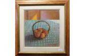 SHINGLETON Anne Still Life Of Peaches In A Basket SHINGLETON Anne Still Life Of Peaches In A Basket