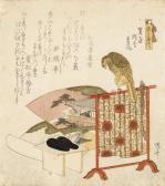 SHINSAI Ryuryukyo A Surimono Of A Falcon SHINSAI Ryuryukyo A Surimono Of A Falcon