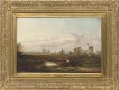 SHIPHAM Benjamin Two Figures Resting Beside A Stream, A Windmill Beyond SHIPHAM Benjamin Two Figures Resting Beside A Stream, A Windmill Beyond