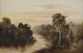 SHORT William Wackenbath Senior River Scene With Fisherman SHORT William Wackenbath Senior River Scene With Fisherman
