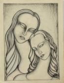 SHROCK John Granville Female Figures And A Landscape SHROCK John Granville Female Figures And A Landscape