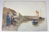 SIGMUND P.D Harbour Scene With Fisherwomen On Quayside SIGMUND P.D Harbour Scene With Fisherwomen On Quayside