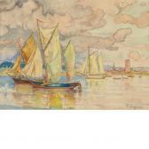 SIGNAC Paul Sailboats In A Harbor SIGNAC Paul Sailboats In A Harbor