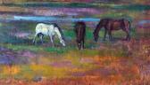 SILVA RAMON "paisaje Con Caballos". SILVA RAMON "paisaje Con Caballos".