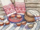 SITDIKOVA Adia A Country Still Life Together With A Peasant Interior Scene SITDIKOVA Adia A Country Still Life Together With A Peasant Interior Scene