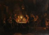 SJAMAAR Pieter Gerardus Tavern Scene, Playing Draughts Bycandlelight SJAMAAR Pieter Gerardus Tavern Scene, Playing Draughts Bycandlelight