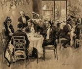 SMEDLEY William Thomas The Four Were Seated At A Round Table In The Corner SMEDLEY William Thomas The Four Were Seated At A Round Table In The Corner