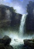 SMITH James Burrell Figures Beside A Waterfall SMITH James Burrell Figures Beside A Waterfall