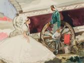 SMITH JANE MARTIN Colonial Man And Woman By Wagon SMITH JANE MARTIN Colonial Man And Woman By Wagon