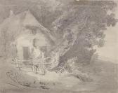 SMITH John Thomas Figures Conversing By A Rustic Cottage SMITH John Thomas Figures Conversing By A Rustic Cottage
