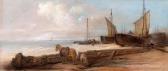 SMYTHE Edward Robert Fisherman With Boats Beyond SMYTHE Edward Robert Fisherman With Boats Beyond