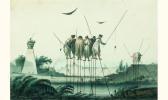 SOEHNEE Charles Frederic Scène Fantastique Avec Des Personnages Pêchant La Souris Sur Des Échasses SOEHNEE Charles Frederic Scène Fantastique Avec Des Personnages Pêchant La Souris Sur Des Échasses
