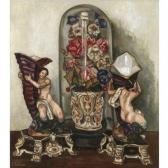SOLANA Jose Luis Gutierrez Bodegón (still Life Of Flowers In A Glass Dome And Ornaments) SOLANA Jose Luis Gutierrez Bodegón (still Life Of Flowers In A Glass Dome And Ornaments)