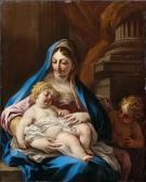 SOLIMENA Francesco Ciccio Madonna And Child With An Angel SOLIMENA Francesco Ciccio Madonna And Child With An Angel