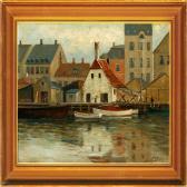 SORENSEN Lauritz Two Danish Harbourscenes From Aalborg Town SORENSEN Lauritz Two Danish Harbourscenes From Aalborg Town