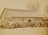SOULE Will Southern Plains Men And Women Standing In Front Of A Log Building SOULE Will Southern Plains Men And Women Standing In Front Of A Log Building