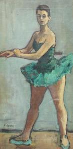 Moses Soyer - Study Of A Ballerina In Green